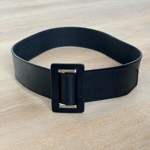 Vintage 90s Y2K Calvin Klein Leather Belt Wide Wrap Buckle Minimalist Size L/XL